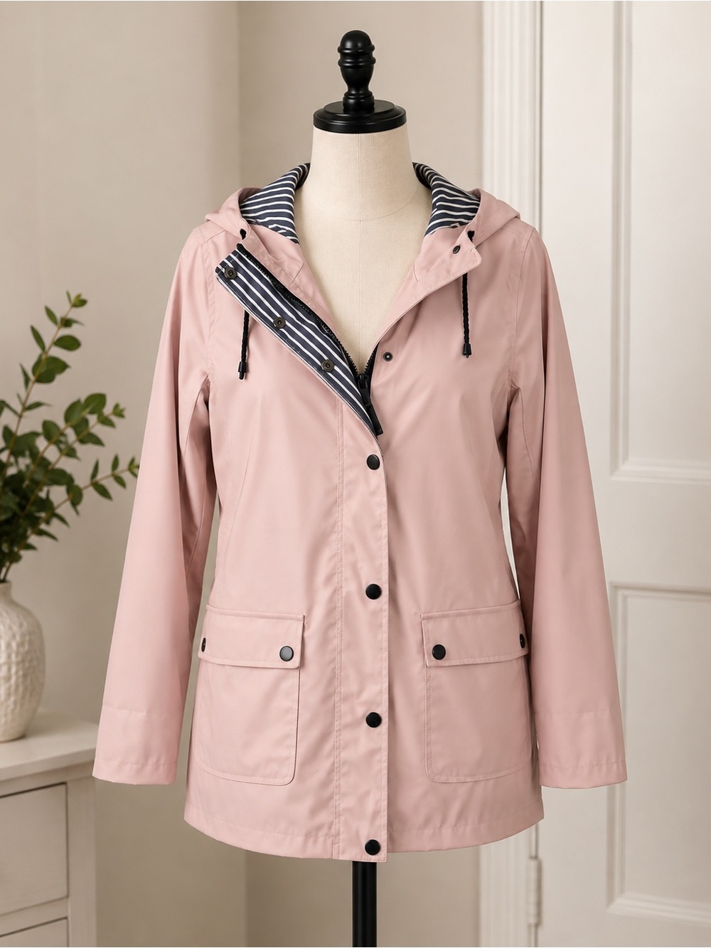 Urban Republic Light Pink Hooded Rain Coat